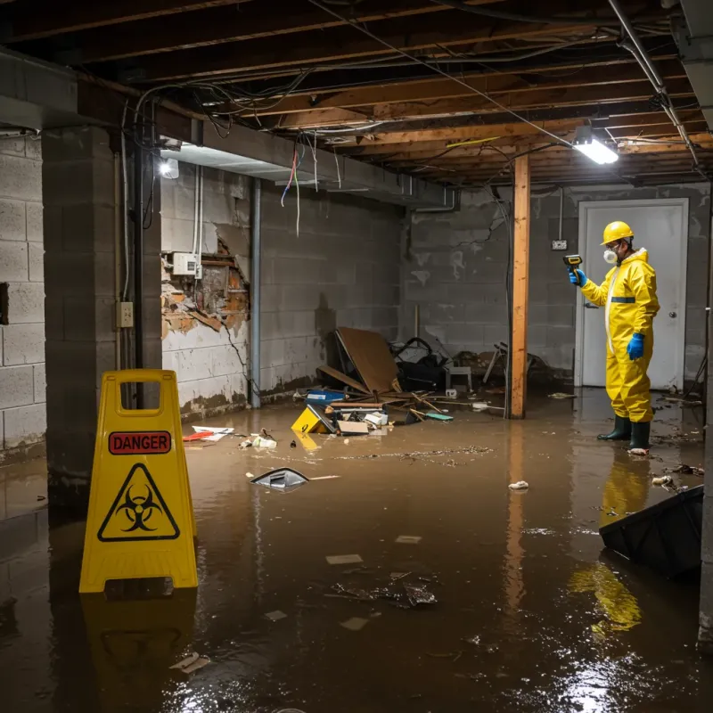 Flooded Basement Electrical Hazard in New Brockton, AL Property